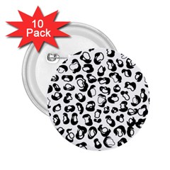 Black And White Leopard Print Jaguar Dots 2 25  Buttons (10 Pack)  by ConteMonfrey