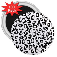 Black And White Leopard Print Jaguar Dots 3  Magnets (100 Pack) by ConteMonfrey