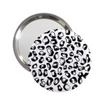 Black And White Leopard Print Jaguar Dots 2.25  Handbag Mirrors Front