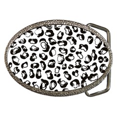 Black And White Leopard Print Jaguar Dots Belt Buckles by ConteMonfrey