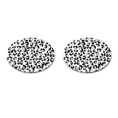 Black And White Leopard Print Jaguar Dots Cufflinks (oval) by ConteMonfrey