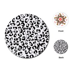 Black And White Leopard Print Jaguar Dots Playing Cards Single Design (round) by ConteMonfrey