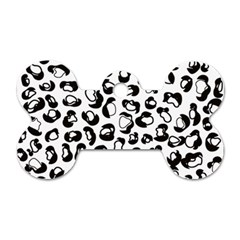 Black And White Leopard Print Jaguar Dots Dog Tag Bone (one Side) by ConteMonfrey