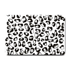 Black And White Leopard Print Jaguar Dots Small Doormat  by ConteMonfrey