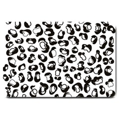 Black And White Leopard Print Jaguar Dots Large Doormat  by ConteMonfrey