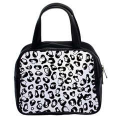 Black And White Leopard Print Jaguar Dots Classic Handbag (two Sides) by ConteMonfrey