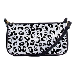 Black And White Leopard Print Jaguar Dots Shoulder Clutch Bag by ConteMonfrey