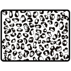 Black And White Leopard Print Jaguar Dots Fleece Blanket (large)  by ConteMonfrey