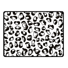 Black And White Leopard Print Jaguar Dots Fleece Blanket (small) by ConteMonfrey