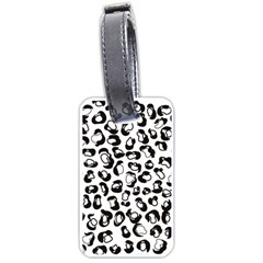 Black And White Leopard Print Jaguar Dots Luggage Tag (one Side) by ConteMonfrey