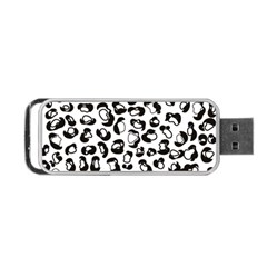 Black And White Leopard Print Jaguar Dots Portable Usb Flash (one Side) by ConteMonfrey