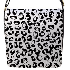 Black And White Leopard Print Jaguar Dots Flap Closure Messenger Bag (s) by ConteMonfrey