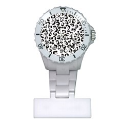 Black And White Leopard Print Jaguar Dots Plastic Nurses Watch by ConteMonfrey