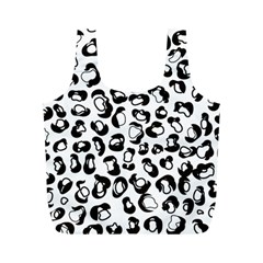 Black And White Leopard Print Jaguar Dots Full Print Recycle Bag (m) by ConteMonfrey