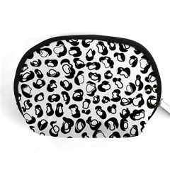 Black And White Leopard Print Jaguar Dots Accessory Pouch (medium) by ConteMonfrey