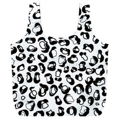 Black And White Leopard Print Jaguar Dots Full Print Recycle Bag (xxl) by ConteMonfrey