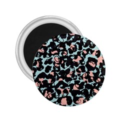 Blue And Pink Jaguar Dots Leopard Black And White Leopard Print Jaguar Dots 2 25  Magnets by ConteMonfrey