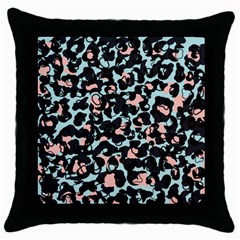 Blue And Pink Jaguar Dots Leopard Black And White Leopard Print Jaguar Dots Throw Pillow Case (black) by ConteMonfrey