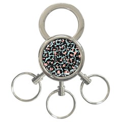 Blue And Pink Jaguar Dots Leopard Black And White Leopard Print Jaguar Dots 3-ring Key Chain by ConteMonfrey