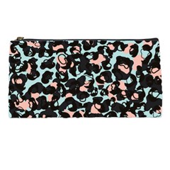 Blue And Pink Jaguar Dots Leopard Black And White Leopard Print Jaguar Dots Pencil Case by ConteMonfrey