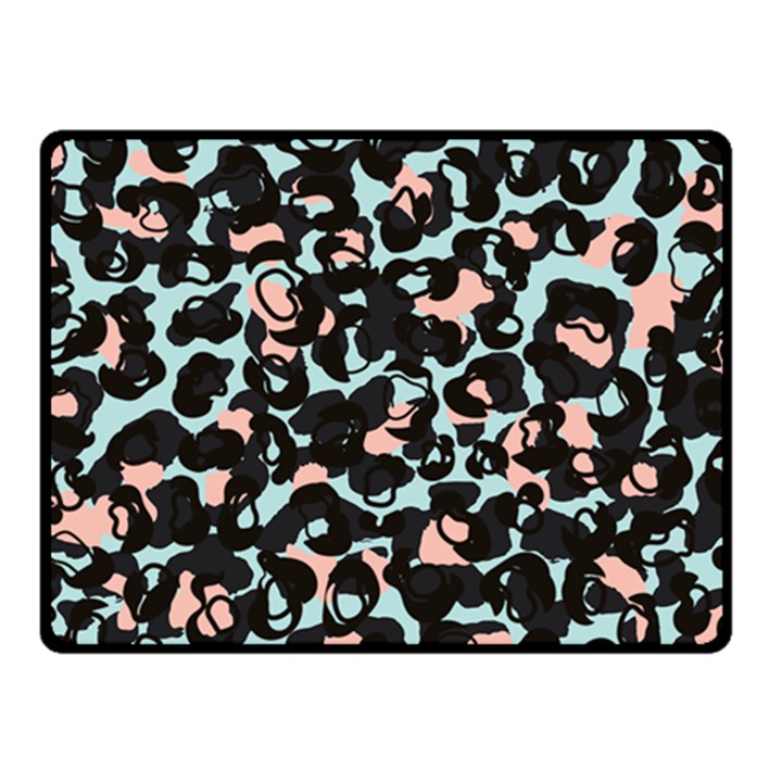 Blue And Pink Jaguar Dots Leopard Black And White Leopard Print Jaguar Dots Fleece Blanket (Small)