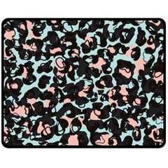 Blue And Pink Jaguar Dots Leopard Black And White Leopard Print Jaguar Dots Double Sided Fleece Blanket (medium)  by ConteMonfrey