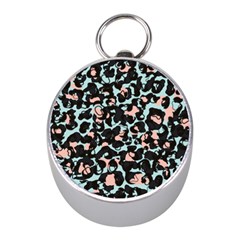 Blue And Pink Jaguar Dots Leopard Black And White Leopard Print Jaguar Dots Mini Silver Compasses by ConteMonfrey