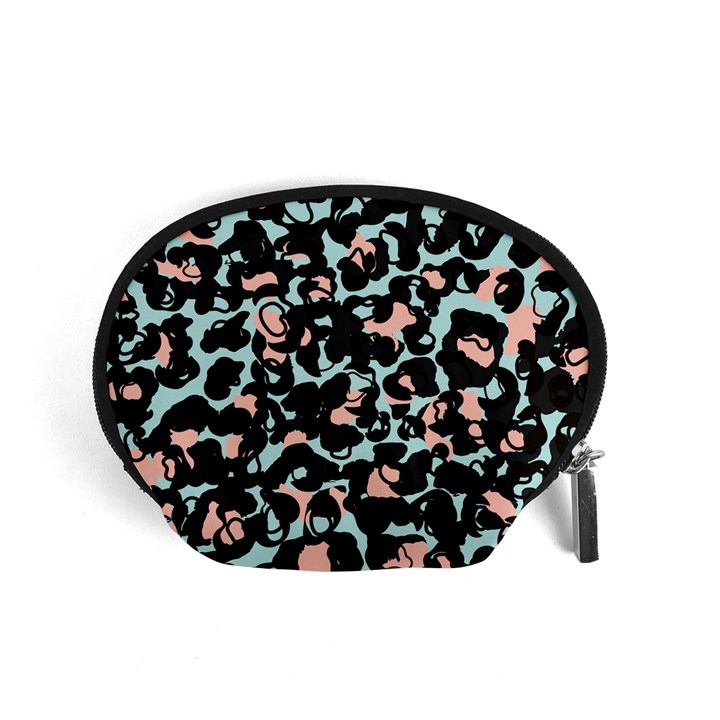 Blue And Pink Jaguar Dots Leopard Black And White Leopard Print Jaguar Dots Accessory Pouch (Small)