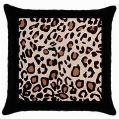 Leopard Jaguar Dots Throw Pillow Case (black) by ConteMonfrey