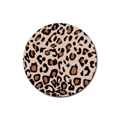 Leopard Jaguar Dots Rubber Coaster (round) by ConteMonfrey