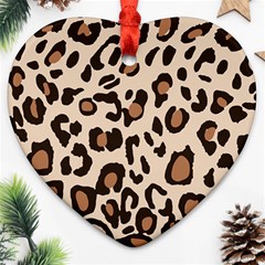 Leopard Jaguar Dots Heart Ornament (Two Sides)