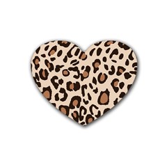 Leopard Jaguar Dots Rubber Coaster (heart) by ConteMonfrey