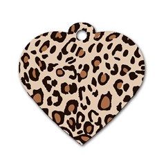 Leopard Jaguar Dots Dog Tag Heart (One Side)