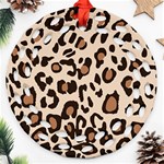 Leopard Jaguar Dots Ornament (Round Filigree) Front