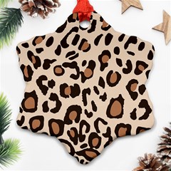 Leopard Jaguar Dots Snowflake Ornament (two Sides) by ConteMonfrey