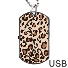 Leopard Jaguar Dots Dog Tag USB Flash (One Side)