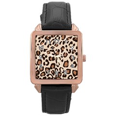 Leopard Jaguar Dots Rose Gold Leather Watch 