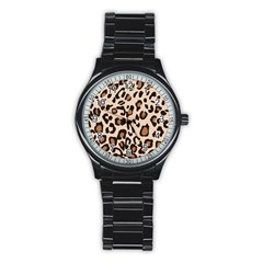 Leopard Jaguar Dots Stainless Steel Round Watch