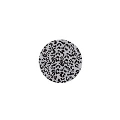 Grey And Black Jaguar Dots 1  Mini Buttons by ConteMonfrey