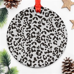 Grey And Black Jaguar Dots Ornament (round) by ConteMonfrey