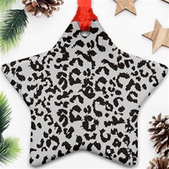 Grey And Black Jaguar Dots Ornament (star) by ConteMonfrey