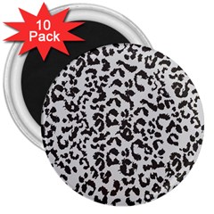 Grey And Black Jaguar Dots 3  Magnets (10 Pack)  by ConteMonfrey