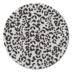 Grey And Black Jaguar Dots Magnet 5  (round) by ConteMonfrey