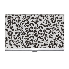 Grey And Black Jaguar Dots Business Card Holder by ConteMonfrey