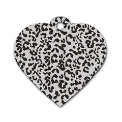 Grey And Black Jaguar Dots Dog Tag Heart (two Sides) by ConteMonfrey