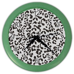 Grey And Black Jaguar Dots Color Wall Clock by ConteMonfrey