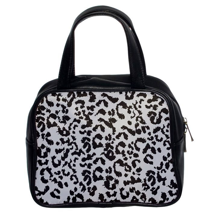 Grey And Black Jaguar Dots Classic Handbag (Two Sides)