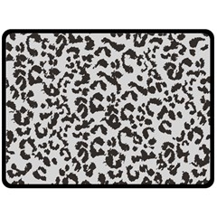 Grey And Black Jaguar Dots Fleece Blanket (large)  by ConteMonfrey