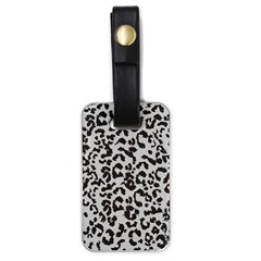 Grey And Black Jaguar Dots Luggage Tag (one Side) by ConteMonfrey