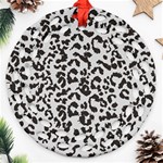 Grey And Black Jaguar Dots Ornament (Round Filigree) Front